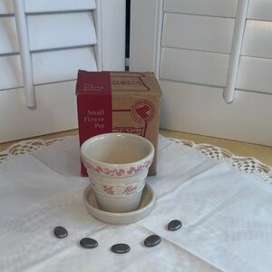 Longaberger Horizon of Hope Small Flower Pot, Saucer, & Miniature Garden Stones